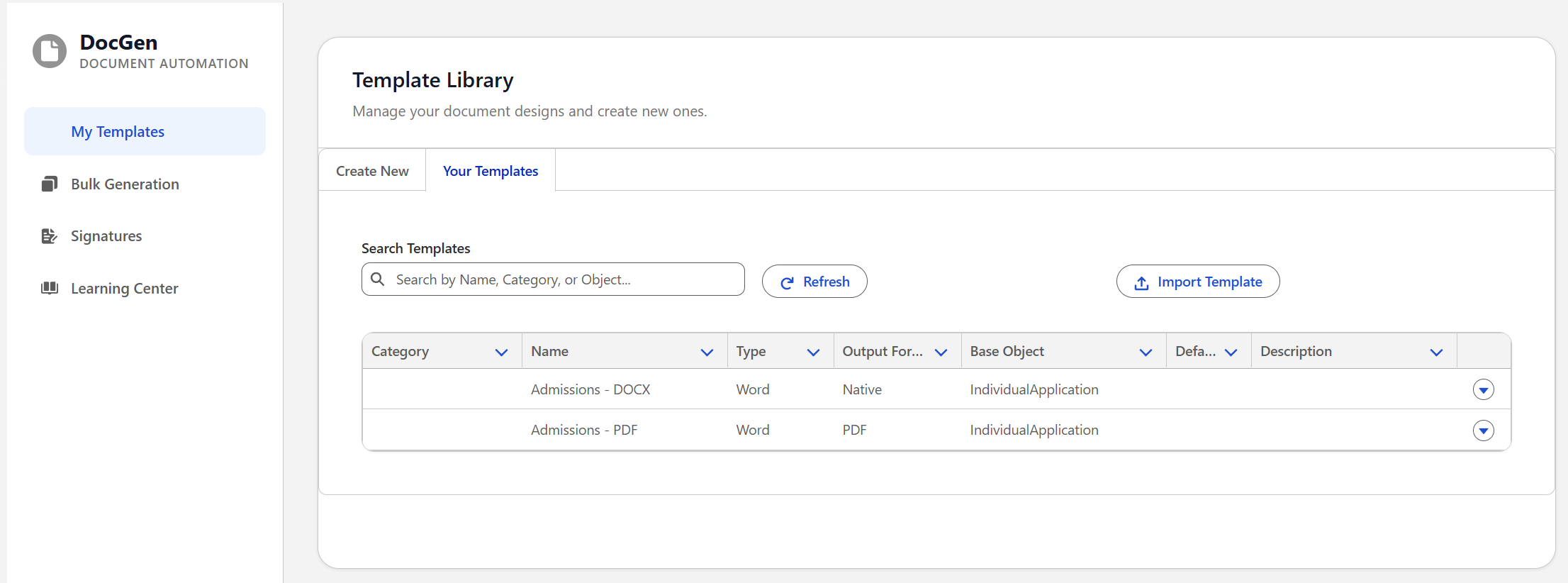 Example Document Template using Portwood DocGen